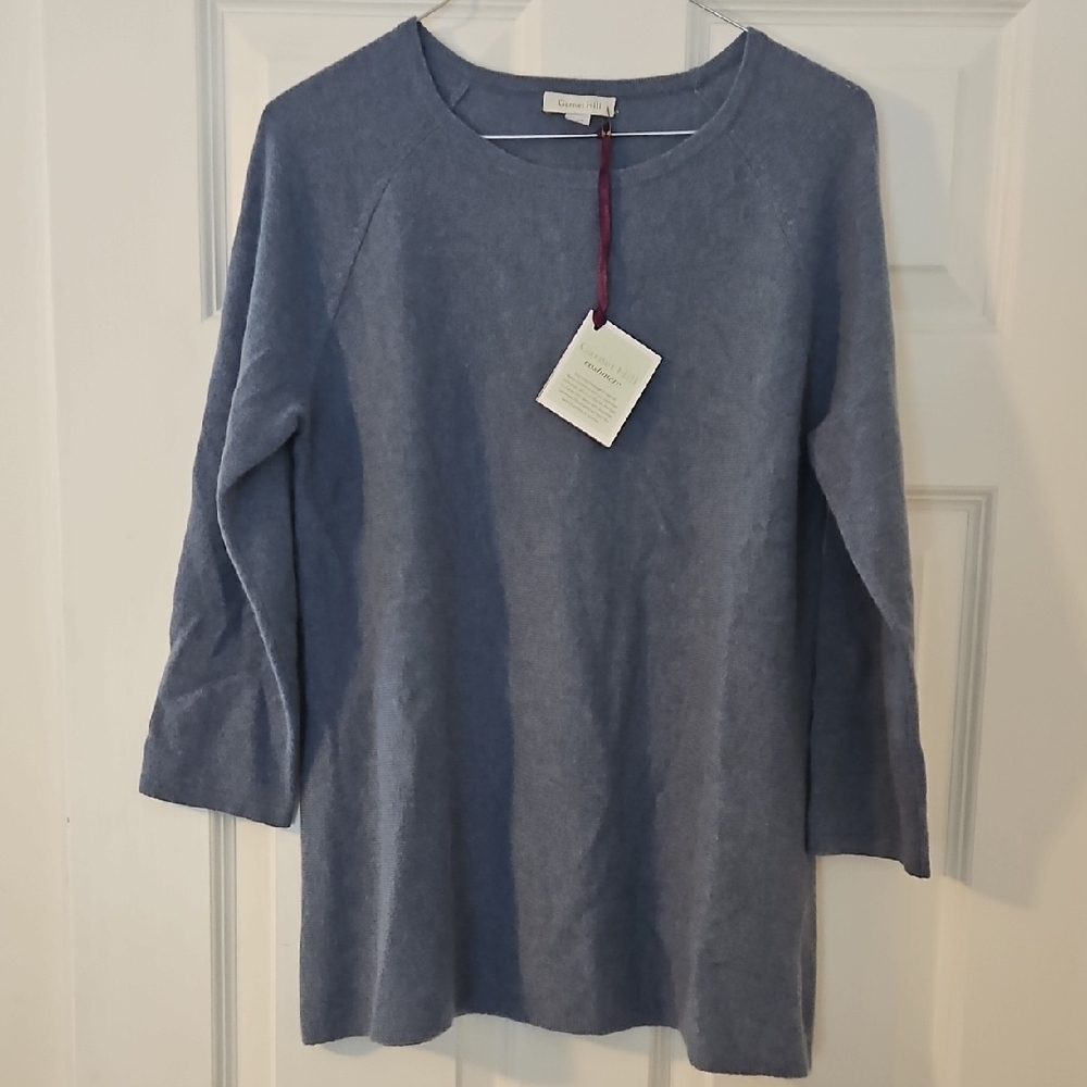 Garnet Hill Blue Cashmere Sweater